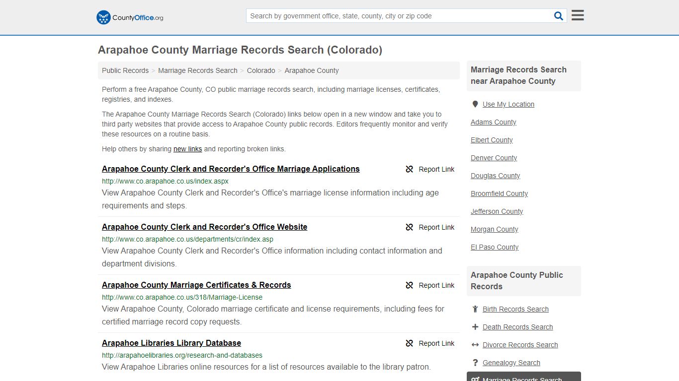 Marriage Records Search - Arapahoe County, CO (Marriage ...