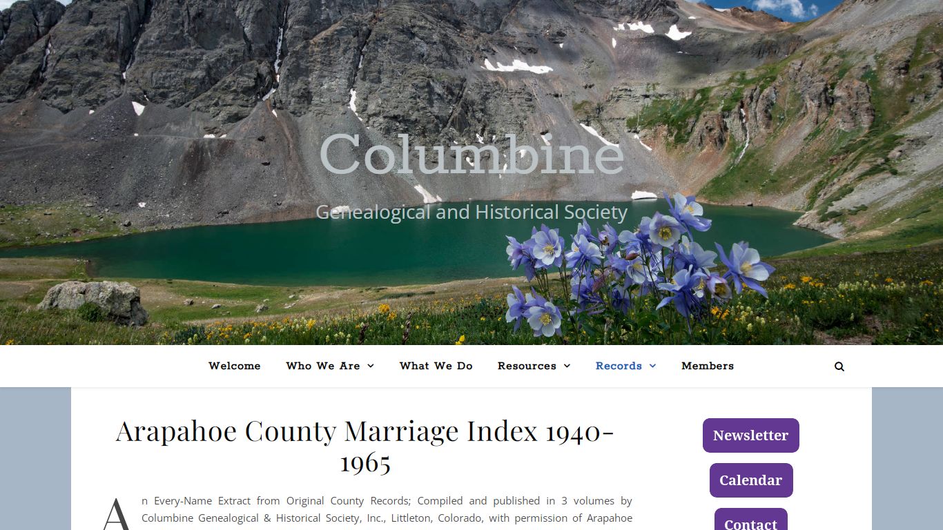 Arapahoe County Marriage Index 1940-1965